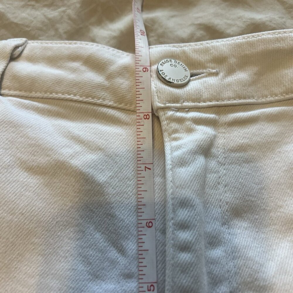 Paige 29” Waist Brigitte White Straight Leg Jeans 27” Inseam - Picture 7 of 8